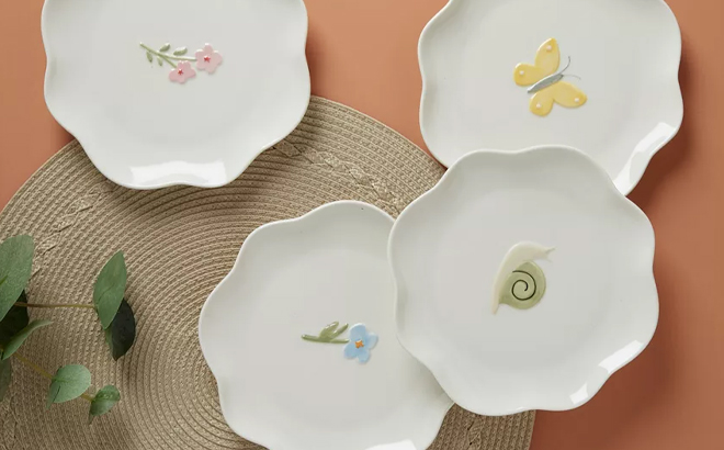 Haven Spring Scalloped Appetizer Plates Set of 4 Haven Spring Scalloped Appetizer Plates Set of 4
