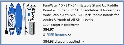 Inflatable Stand Up Paddle Board Checkout Page