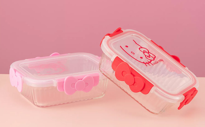 JoyJolt Hello Kitty Fluted Food Storage Container 2 Pack