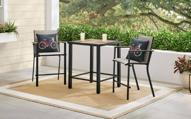 Longview 3 Piece Metal Outdoor Counter Height Dining Set Longview 3 Piece Metal Outdoor Counter Height Dining Set
