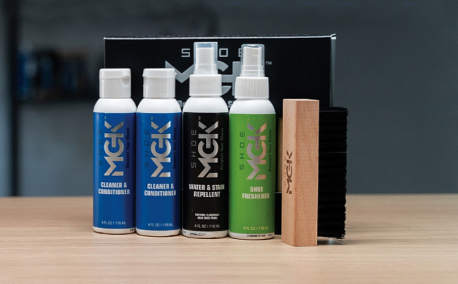 MGK Complete Shoe Care Kit on a Table