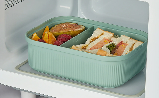 Mainstays Food Storage Bento Container Rectangle Green Mainstays Food Storage Bento Container Rectangle Green