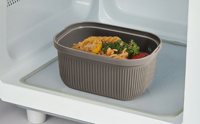 Mainstays Plastic Food Storage Bento Snack Container in Gray