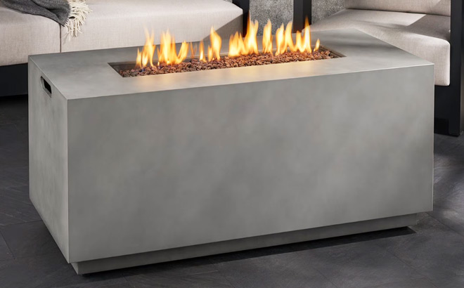 Members Mark Rectangular Concrete Finish Gas Fire Pit Members Mark Rectangular Concrete Finish Gas Fire Pit