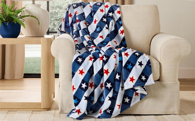 Members Mark Red White Blue Lounge Throw Members Mark Red White Blue Lounge Throw