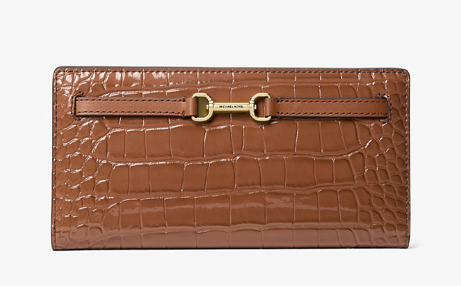 Michael Kors Outlet Carson Large Crocodile Embossed Wallet