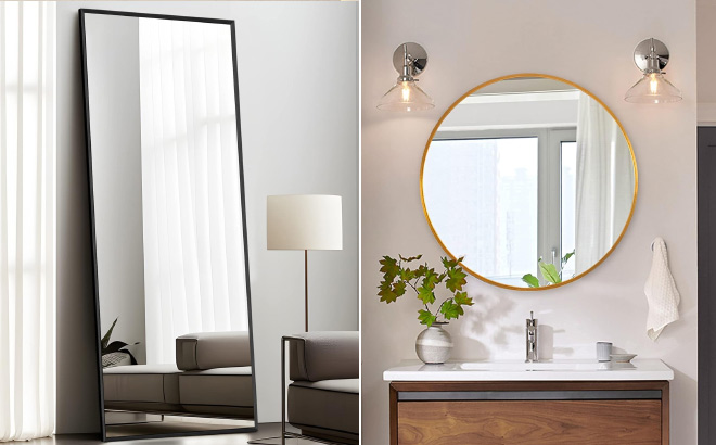 NeuType Full Length Mirror with Standing Holder