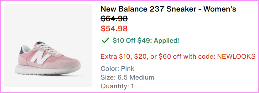 New Balance Shoes at Checkout