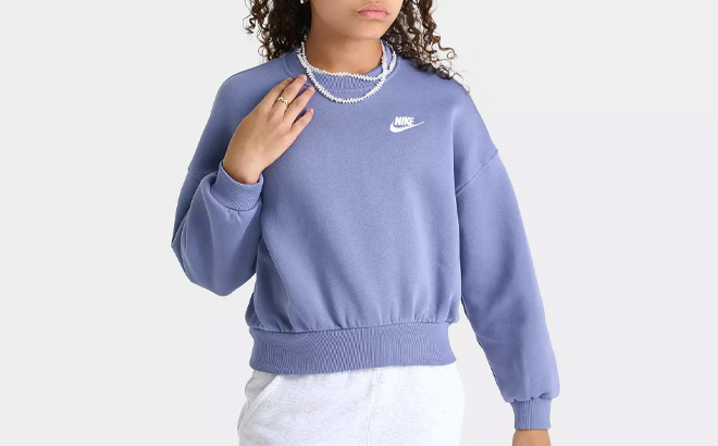 Nike Kids Sportswear Club Fleece Boxy Crewneck Sweatshirt