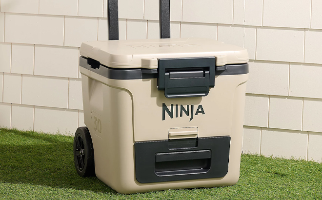 Ninja FrostVault 30 Quart Wheeled Cooler with Dry Zone in Birch Beige