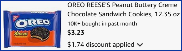 Oreo Reeses Cookies at Checkout