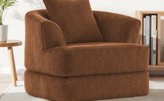 Oversized Upholstered Convertible Accent Barrel Chair Oversized Upholstered Convertible Accent Barrel Chair