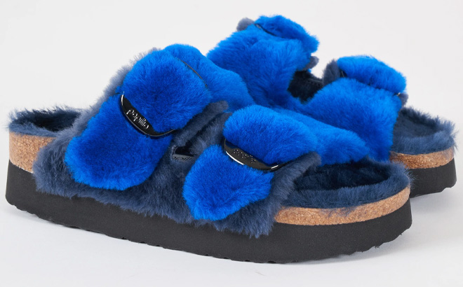 Papillio by Birkenstock Arizona Big Buckle Genuine Shearling Slide Sandals