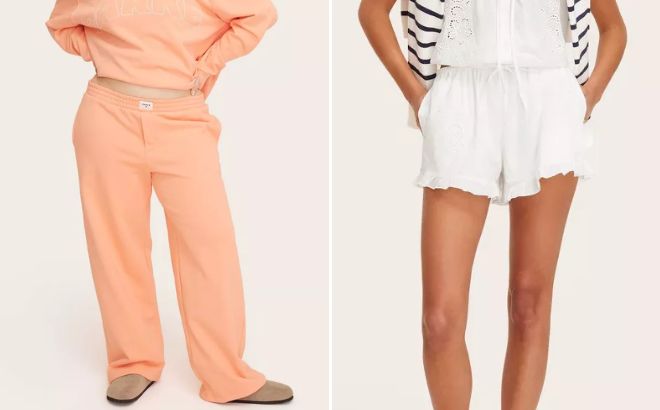 Parke x Target Womens High Rise Boxer Sweatpants and Womens Mid Rise Woven Drawstring Shorts 1