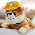 Paw Patrol GUND Rubble Plush on the Bed
