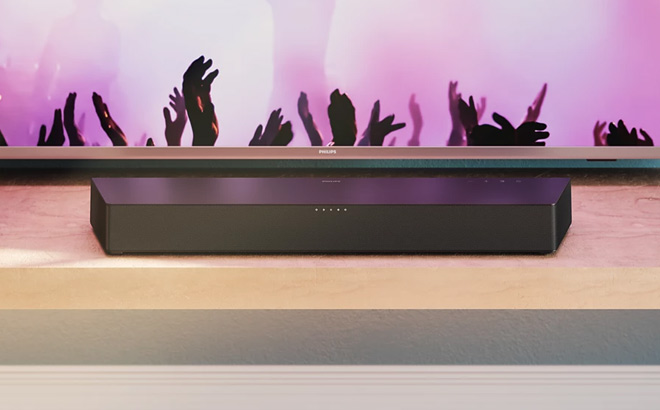 Philips B5706 2 1 Channel Soundbar on the Table Philips B5706 2 1 Channel Soundbar on the Table