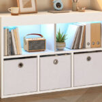 Pinmoco 5 Cube Reversible Open LED Kids Toy Storage Organizer