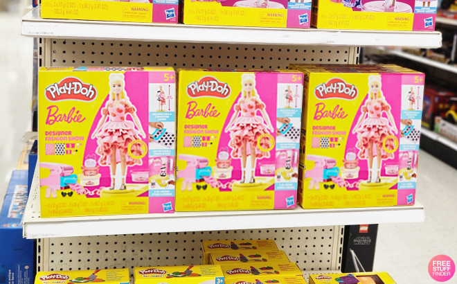 Play Doh Barbie Designer Fashion Show Sets on a Shelf