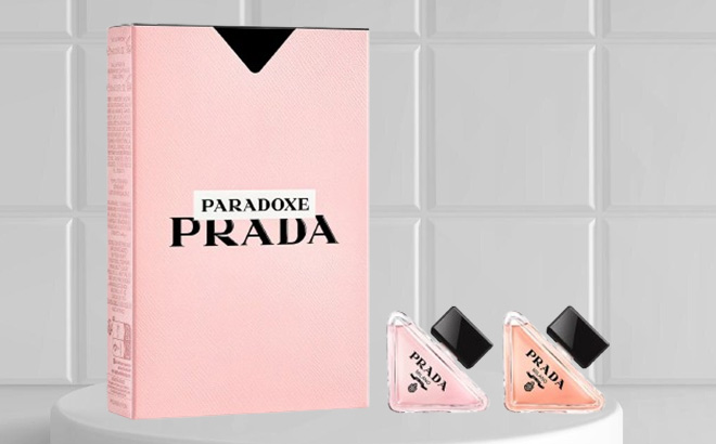Prada Paradoxe 2 Piece Minis Fragrance Gift Set on the Table