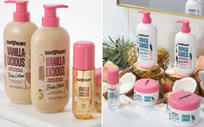 Soap Glory Body Washes Vanilla licious and Tropical Sunrise