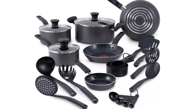 T Fal Initiatives Aluminum Nonstick 18 Piece Cookware Set T Fal Initiatives Aluminum Nonstick 18 Piece Cookware Set