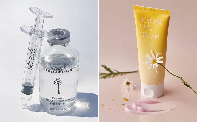 The Beauty Spy Seleve Glow Caviar Ampoule Topical Skin Serum and Pink Wonder Jojoba Vita Cream