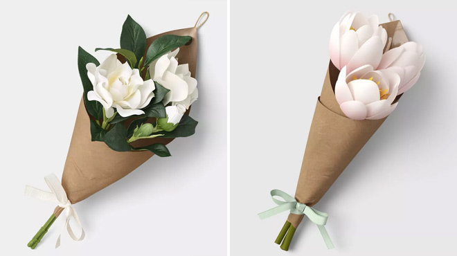 Threshold 12 Inch Wrapped Gardenia Floral Bundle