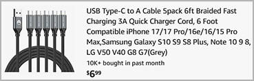 USB C Charging Cable 5 Pack Screenshot