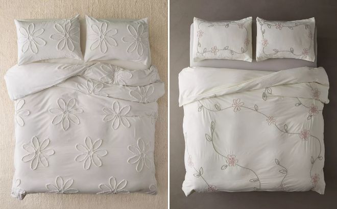 Urban Outfitters Daisy Tufted Core Duvet Cover and Falling Vines Floral Duvet Cover Urban Outfitters Daisy Tufted Core Duvet Cover and Falling Vines Floral Duvet Cover
