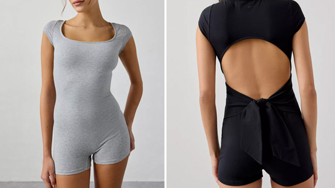 Urban Outfitters Out From Under Bec Open Back Tie Bow Romper