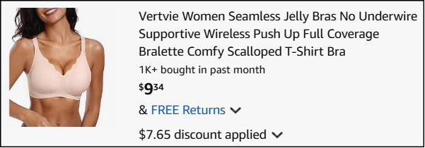 Vertvie Women Seamless Jelly Bras Checkout