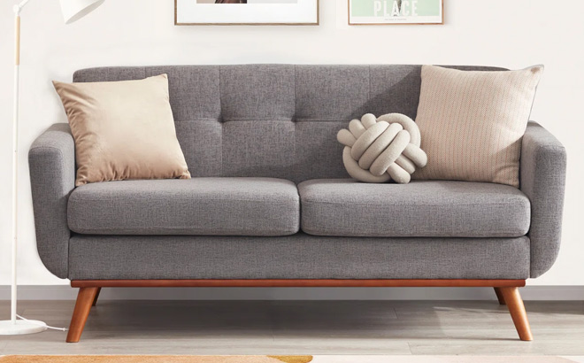 Wade Logan Upholstered Square Arm Loveseat Wade Logan Upholstered Square Arm Loveseat