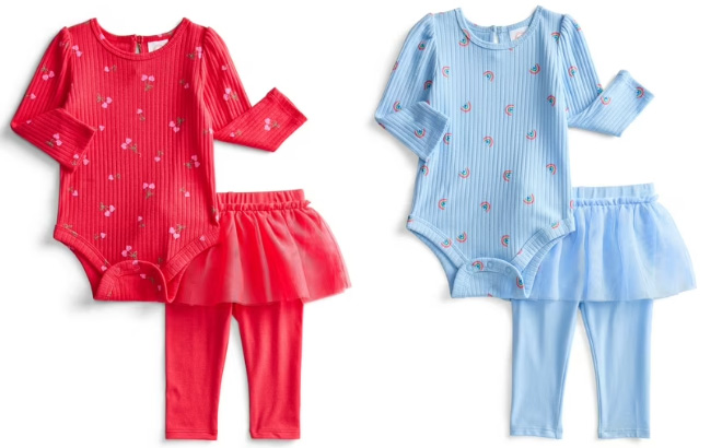 Wonder Nation Baby Girls Bodysuit and Tulle Skeggings Set