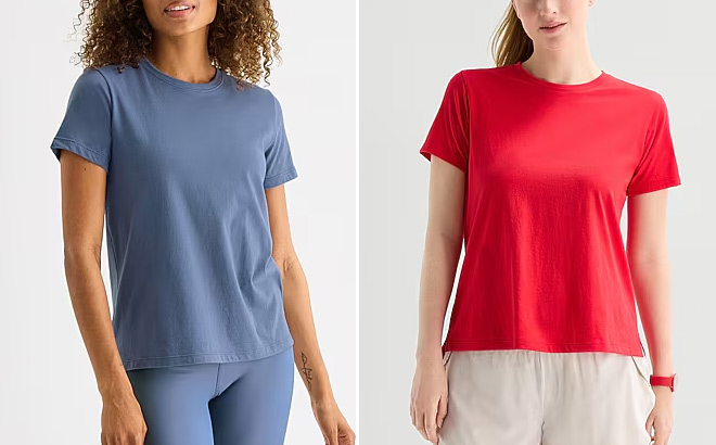 Xersion Womens Cotton Crew Neck Short Sleeve T Shirt