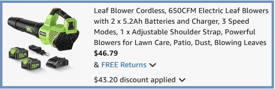 YOOVL Cordless Leaf Blower Checkout Page YOOVL Cordless Leaf Blower Checkout Page