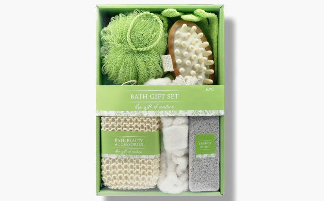 6 Piece Bath Spa Gift Set Green