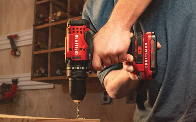 A Person Using Craftsman Cordless Drill
