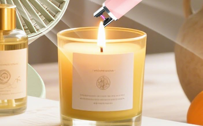 A Person Using the Flameless Candle Igniter Tool