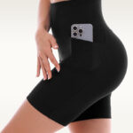 A Person Wearing Leafigure Womens Biker Shorts