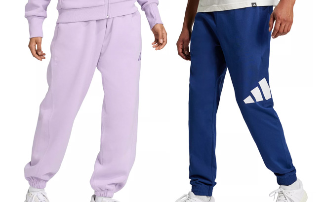 Adidas Womens Drawstring Pants and Mens Jersey Pants