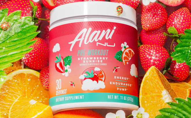 Alani Nu Pre Workout Powder in Strawberry Sunrise Alani Nu Pre Workout Powder in Strawberry Sunrise
