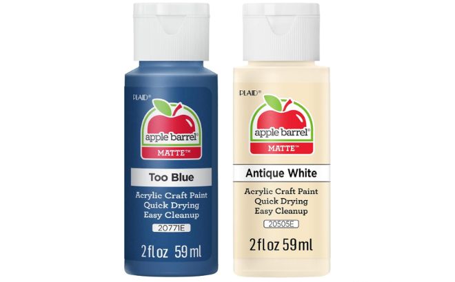Apple Barrel Acrylic Paint in Too Blue and Antique White Apple Barrel Acrylic Paint in Too Blue and Antique White