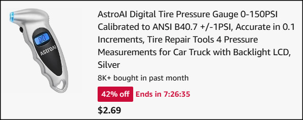 AstroAI Digital Tire Pressure Gauge Checkout AstroAI Digital Tire Pressure Gauge Checkout