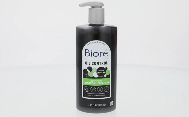 Biore Deep Pore Charcoal Face Wash Daily Facial Cleanser for Dirt Makeup Removal