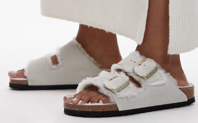 Birkenstock Womens Arizona Shearling Slide Sandals Birkenstock Womens Arizona Shearling Slide Sandals