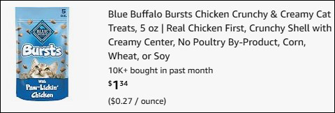 Blue Buffalo Bursts Chicken Crunchy Creamy Cat Treats Final Price at Checkout Blue Buffalo Bursts Chicken Crunchy Creamy Cat Treats Final Price at Checkout