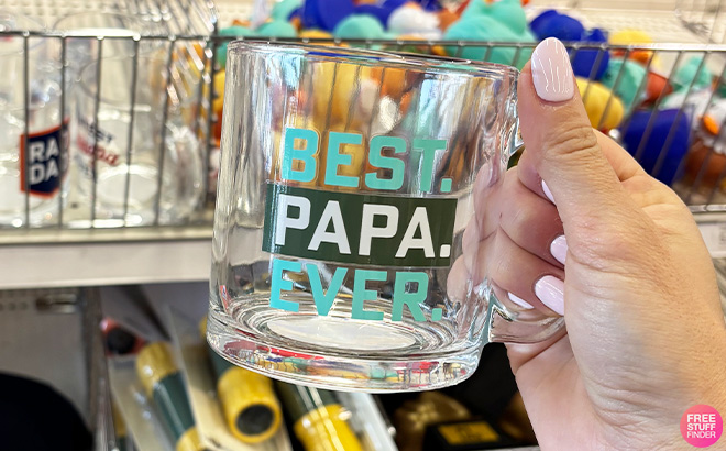 Bullseyes Playground Fathers Day Best Papa Ever 13oz Glass Mug