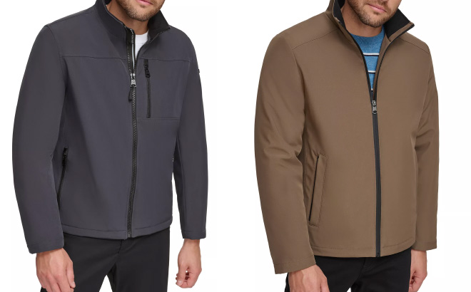 Calvin Klein Mens Sherpa Lined Classic Soft Shell Jacket
