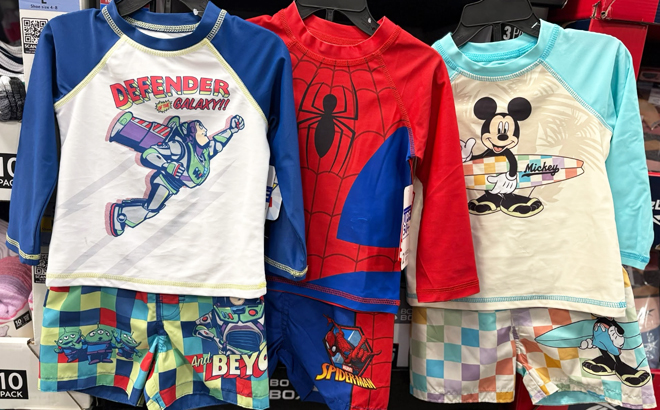 Character Toddler Boys Rashguard Swim Trunk Set Character Toddler Boys Rashguard Swim Trunk Set