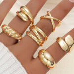 Chunky Gold Rings Set